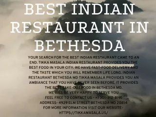 Best Indian restaurant in Bethesda