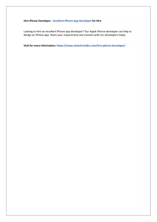 hire iphone developer excellent iphone