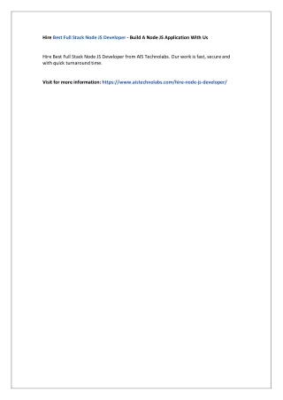 hire best full stack node js developer build