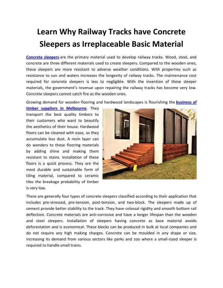 learn why railway tracks have concrete sleepers