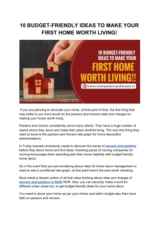 10 budget friendly ideas to make your first home