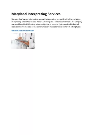 Maryland Interpreting Services