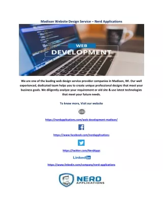 madison website design service nerd applications
