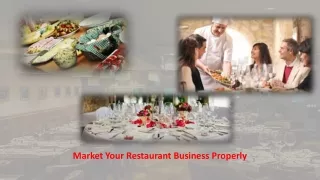 market your restaurant business properly