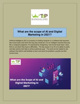 What are the scope of AI and Digital Marketing in 2021?