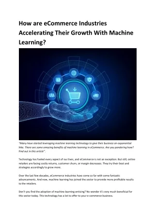 how are ecommerce industries accelerating their