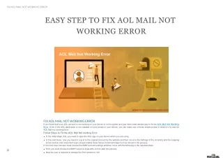 EASY STEP TO FIX AOL MAIL NOT WORKING ERROR