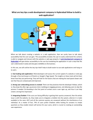 what are key tips a web development company