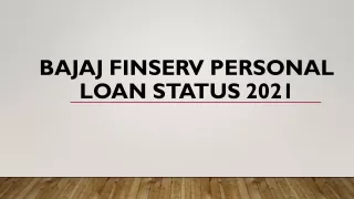bajaj finserv personal loan status 2021