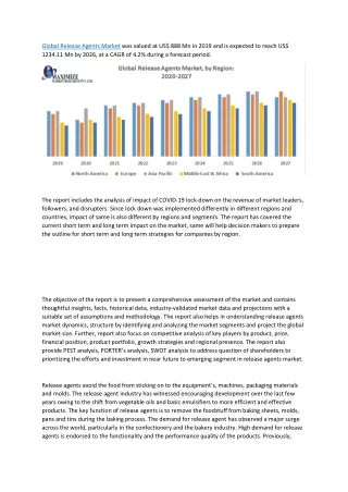 global release agents market was valued