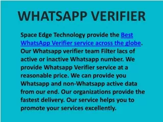 Best WhatsApp Verifier service across the globe