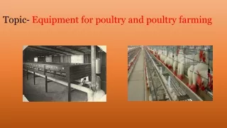 For getting high yield equipment for poultry farming is must needed.