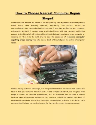 how to choose nearest computer repair