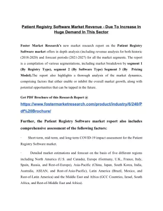 patient registry software market revenue
