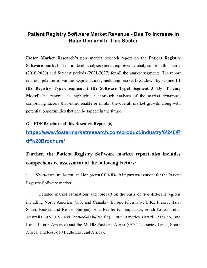 patient registry software market revenue