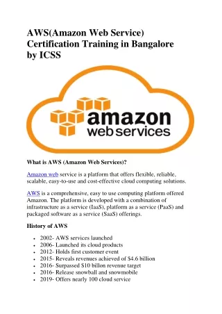 aws amazon web service certification training