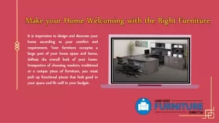 Make your Home Welcoming with the Right Furniture
