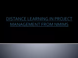 distance learning in project management from NMIMS