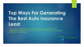 Low Cost Auto Insurance Leads Provider