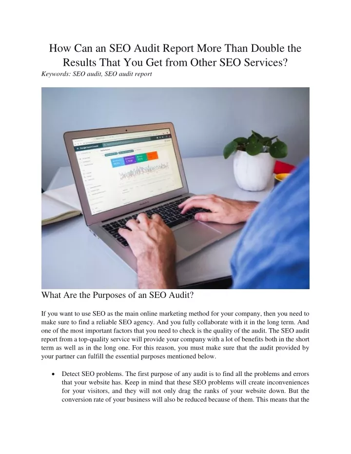 how can an seo audit report more than double
