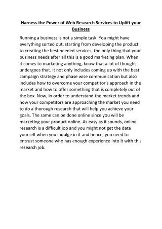 harness the power of web research services