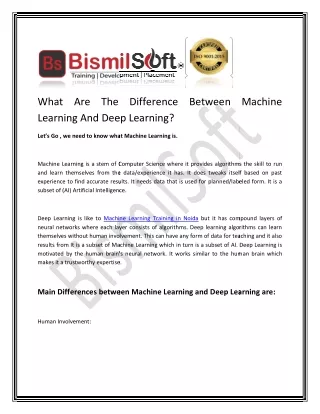 what are the difference learning and deep