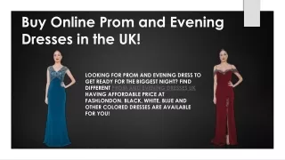 Buy Online Prom and Evening Dresses in the UK!