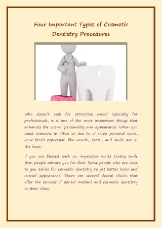 four important types of cosmetic dentistry