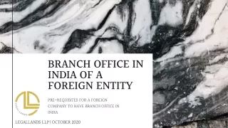 Branch Office In India Of A Foreign Entity?