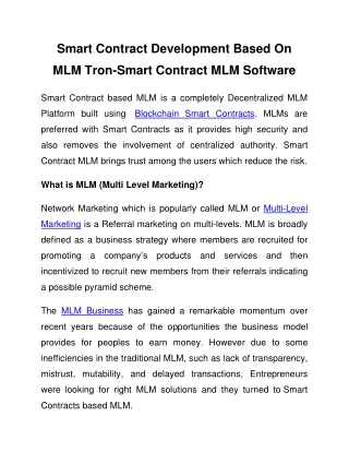 smart contract development based on
