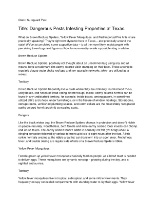 client sureguard pest title dangerous pests