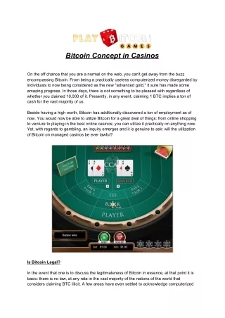 bitcoin concept in casinos