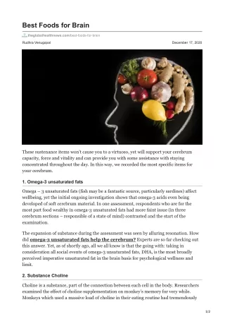 best foods for brain