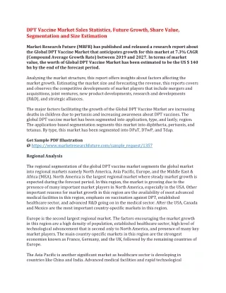 dpt vaccine market sales statistics future growth
