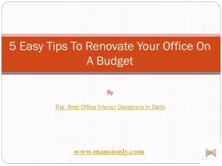 5 Easy Tips To Renovate Your Office On A Budget