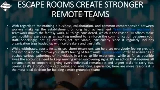 Escape rooms