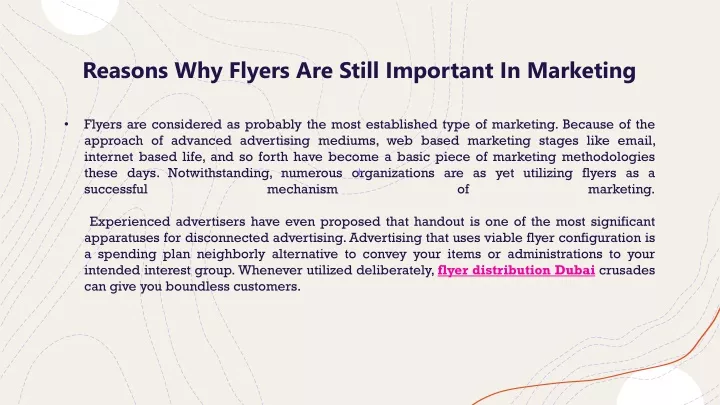 reasons why flyers are still important in marketing