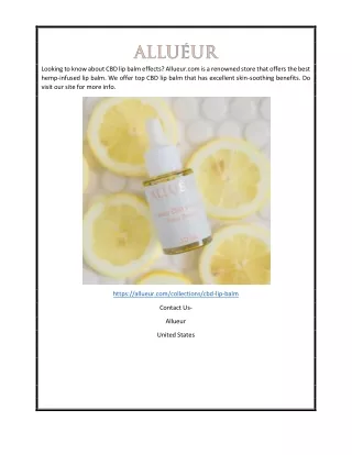 looking to know about cbd lip balm effects