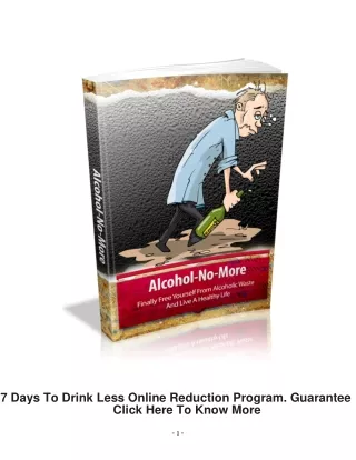 7 Days To Drink Less Online Reduction Program.