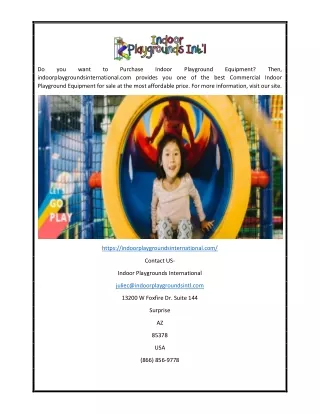 Commercial Indoor Playground Equipment | indoorplaygroundsinternational.com