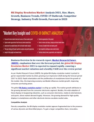 8k display resolution market analysis 2021 size