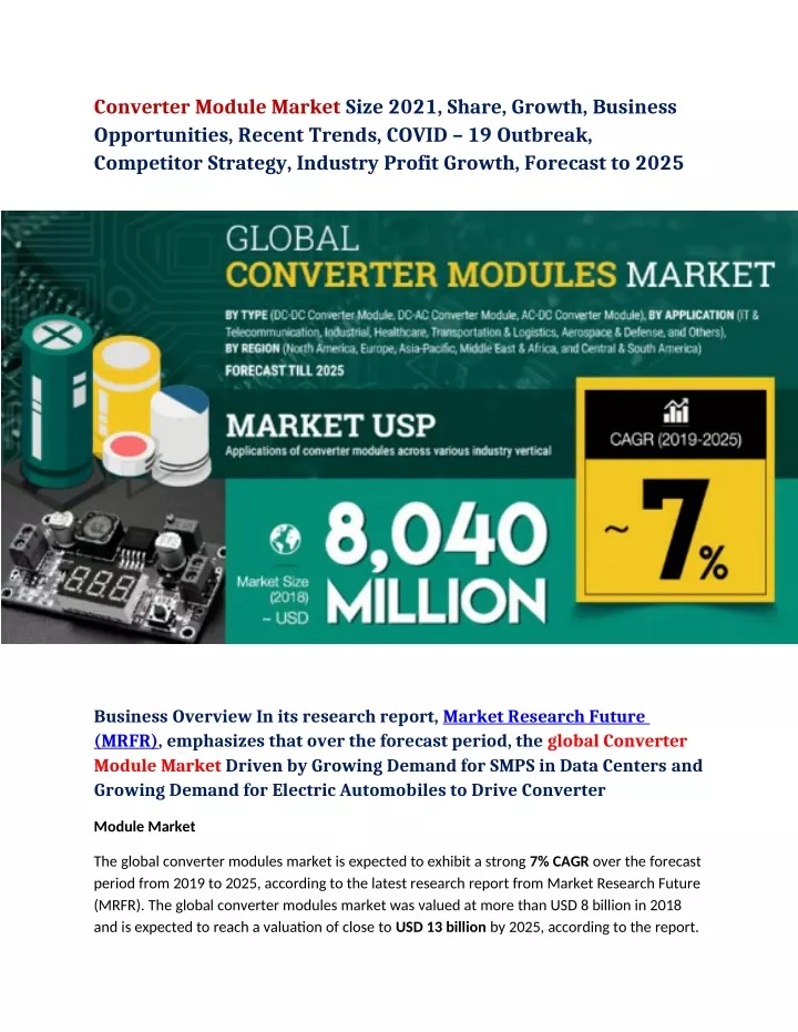 converter module market size 2021 share growth