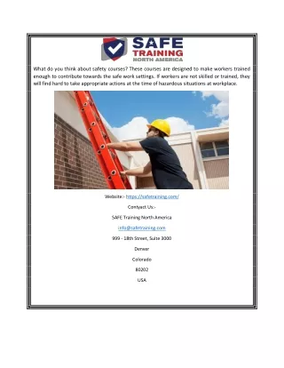what do you think about safety courses these