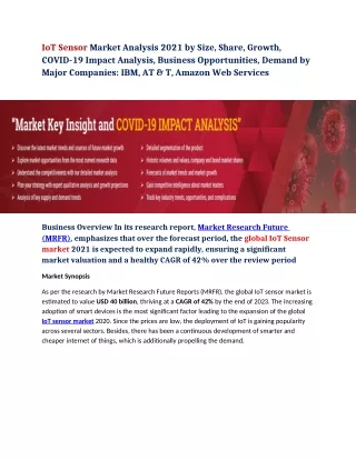 iot sensor market analysis 2021 by size share