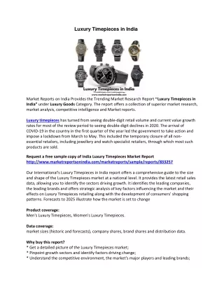 luxury timepieces in india