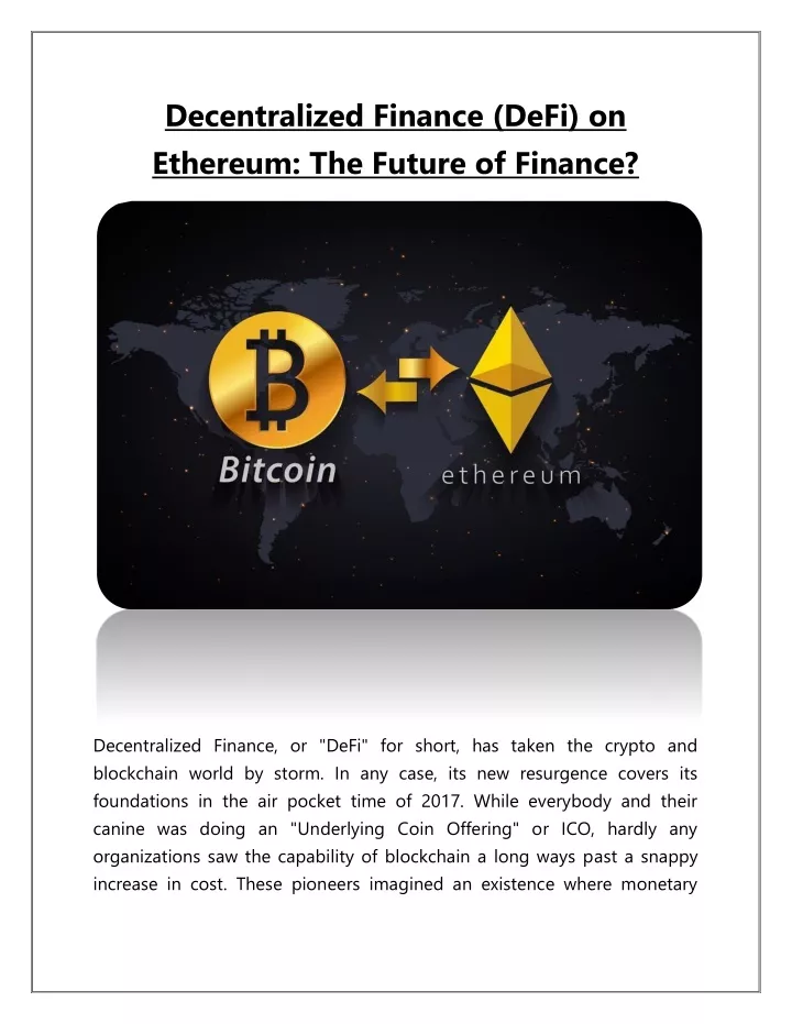 decentralized finance defi on ethereum the future