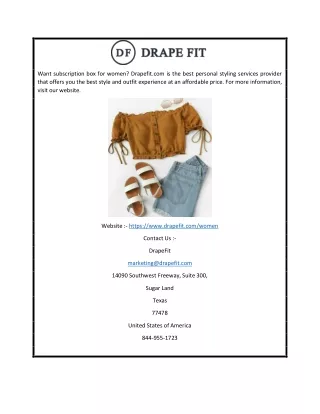 want subscription box for women drapefit