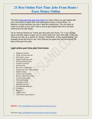 Online part time jobs from home