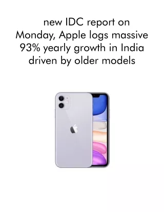 new idc report on monday apple logs massive