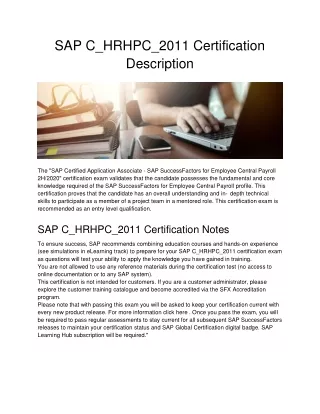 sap c hrhpc 2011 certification description